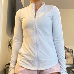 White Atheltic Zip-Up